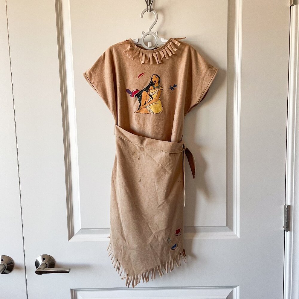 Vintage 90s The Disney Store Pocahontas Wrap Dress Halloween Costume Size 5/6